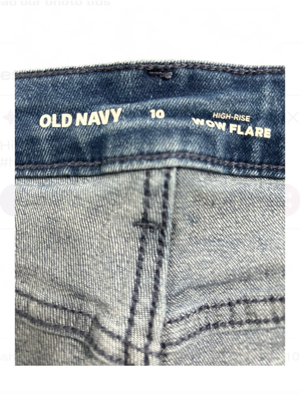 OLD NAVY Women’s Blue High-Rise Wide Leg Jeans 10, Stretch. - Picture 2 of 8